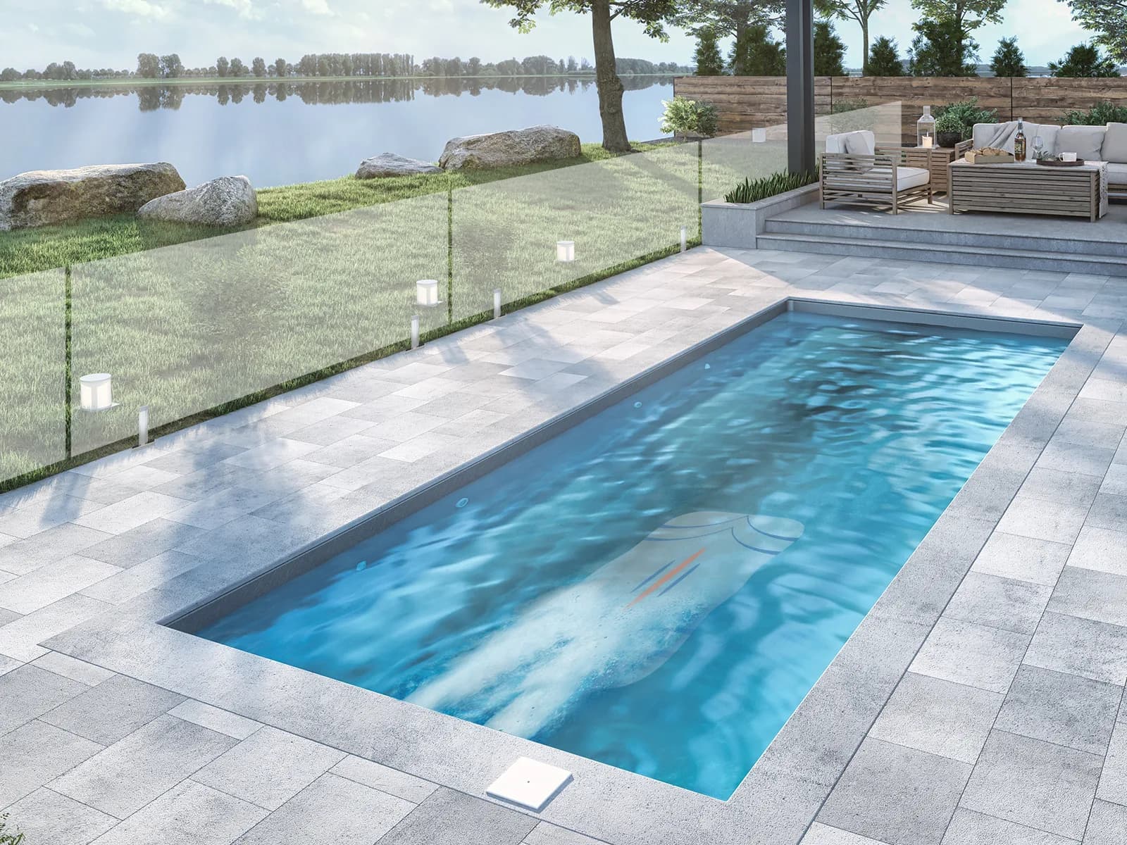 Piscine Mova 9' × 24' Couloir athlétique